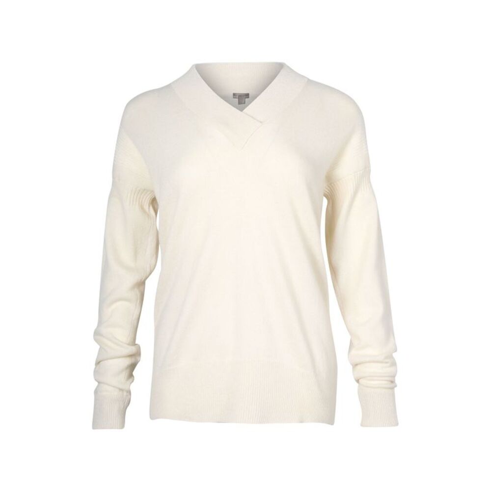 Burberry V-Neck Sweater in Cream Cashmere